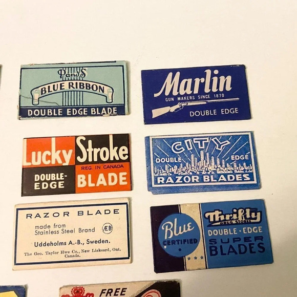 Vintage Mixed Lot of 13 Razor Blades Gillette Marlin Kismet Rio USA Canada - Picture 3 of 10